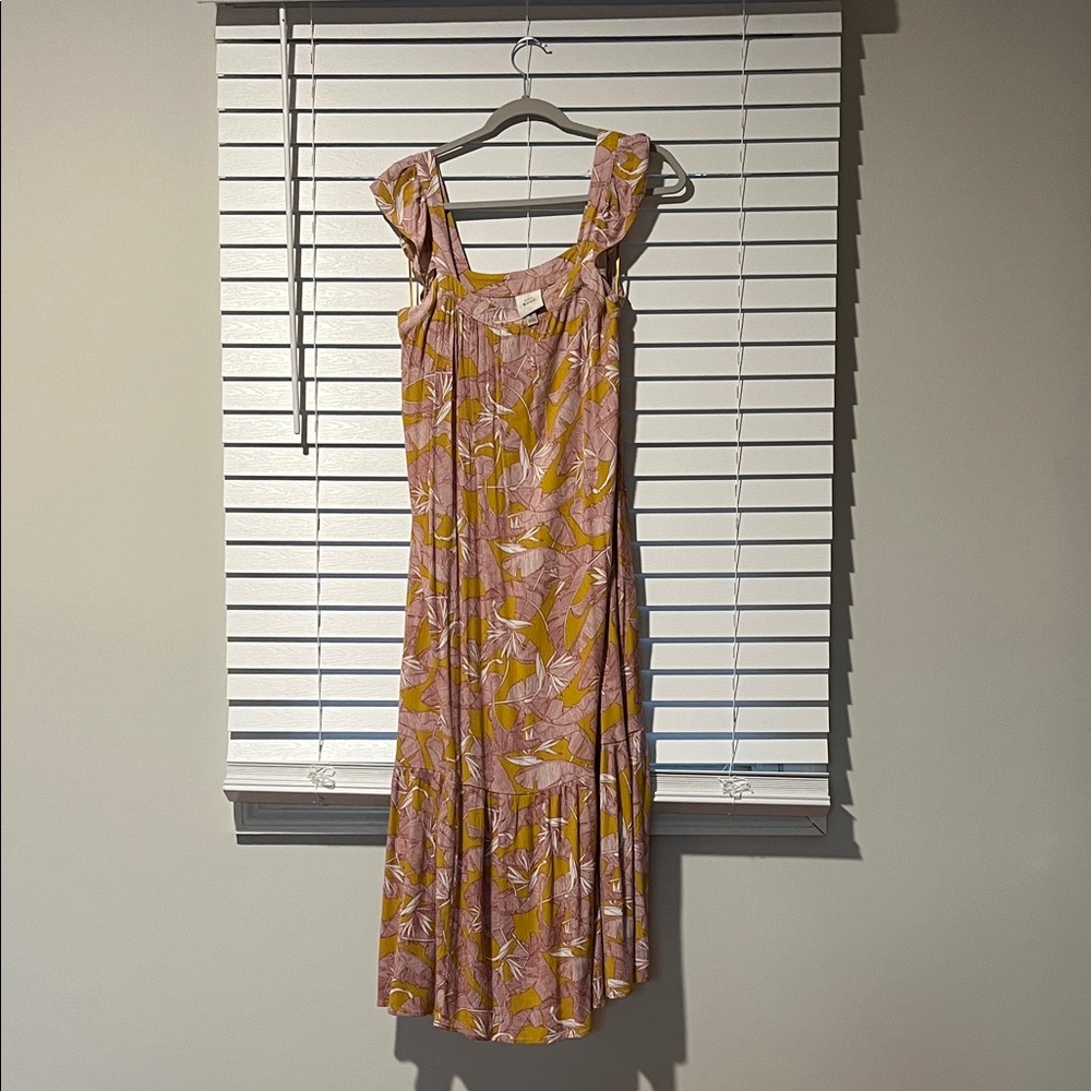Knox Rose Pink and Yellow Midi Dress